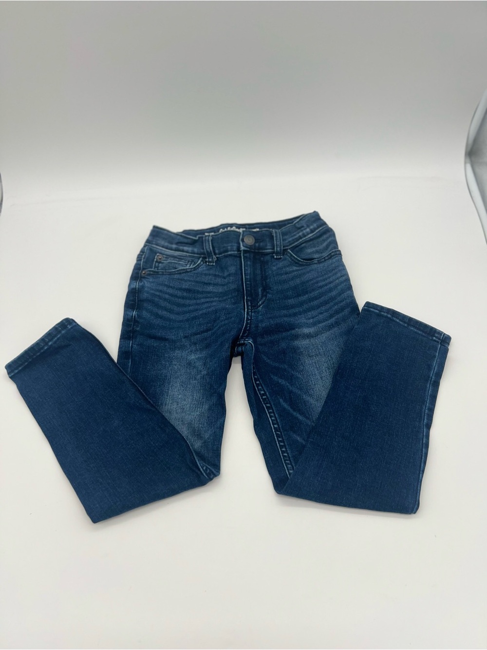 Cat And Jack Boys Skinny Stretch Jeans Sz 7 Dark Blue